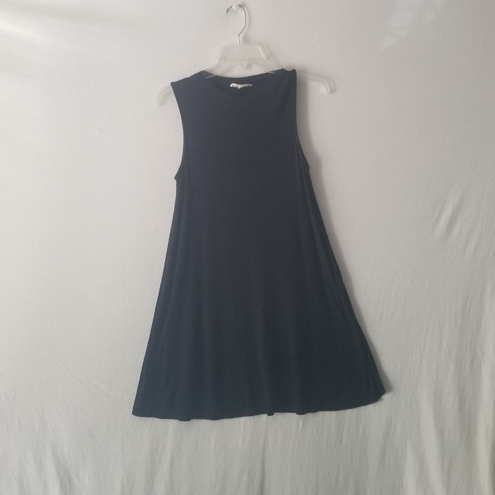Pink Rose Black Dress